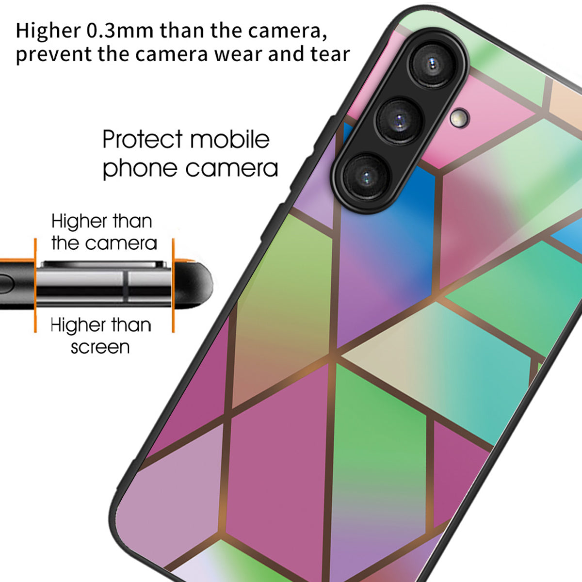 For Samsung Galaxy S24 Case Marble Pattern Tempered Glass+PC+TPU Phone Cover - Style L