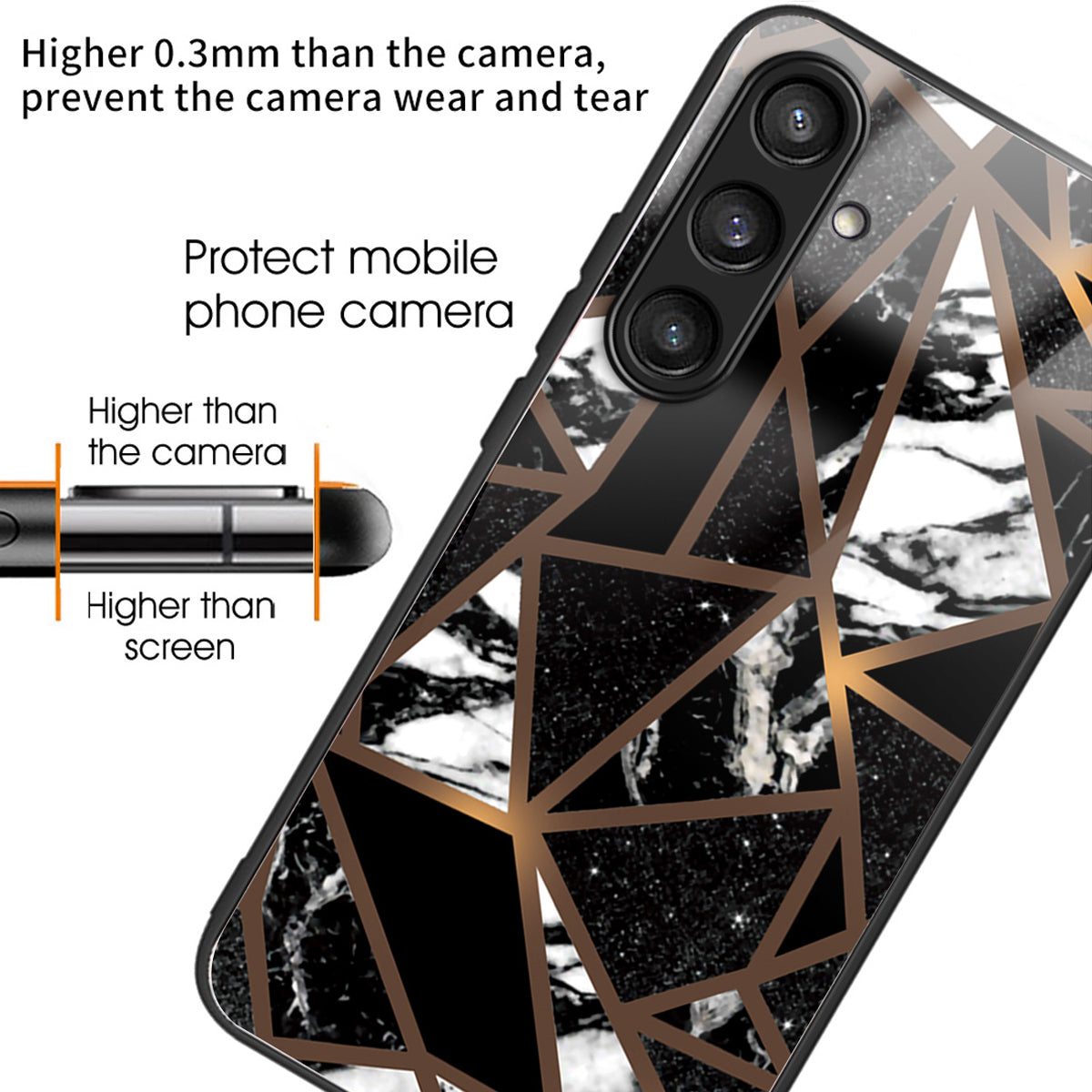 For Samsung Galaxy S24 Ultra Tempered Glass Back Cover PC+TPU Marble Pattern Phone Case - Style G