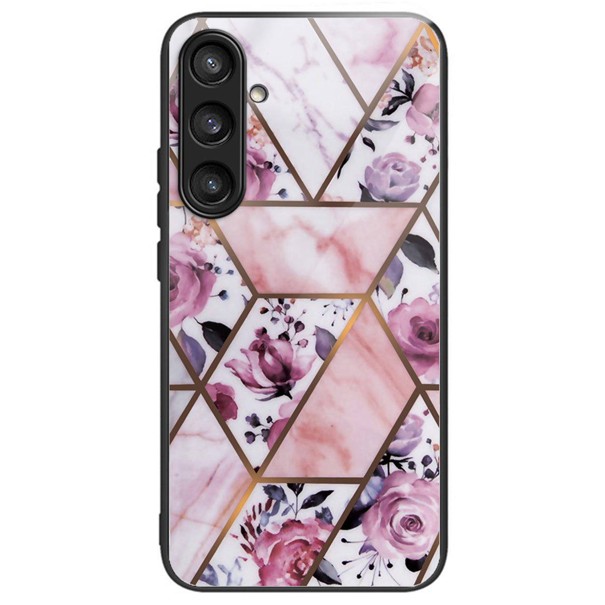 For Samsung Galaxy S24 Ultra Tempered Glass Back Cover PC+TPU Marble Pattern Phone Case - Style N