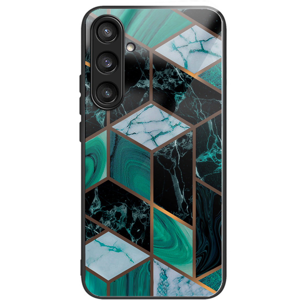 For Samsung Galaxy S24 Ultra Tempered Glass Back Cover PC+TPU Marble Pattern Phone Case - Style O