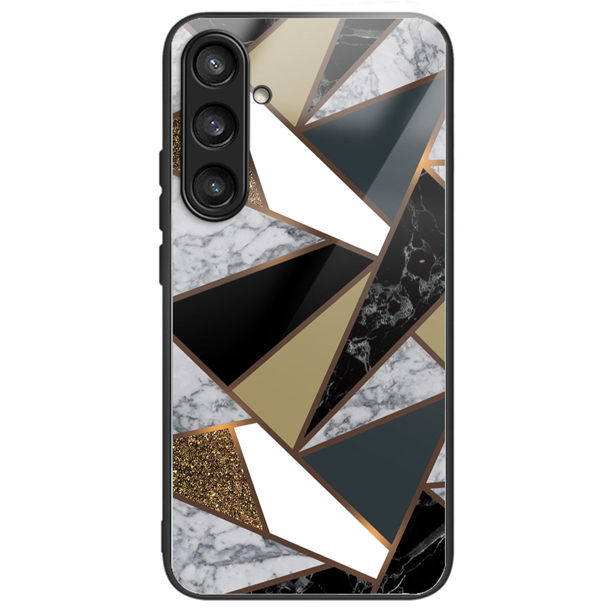 For Samsung Galaxy S24 Ultra Tempered Glass Back Cover PC+TPU Marble Pattern Phone Case - Style P