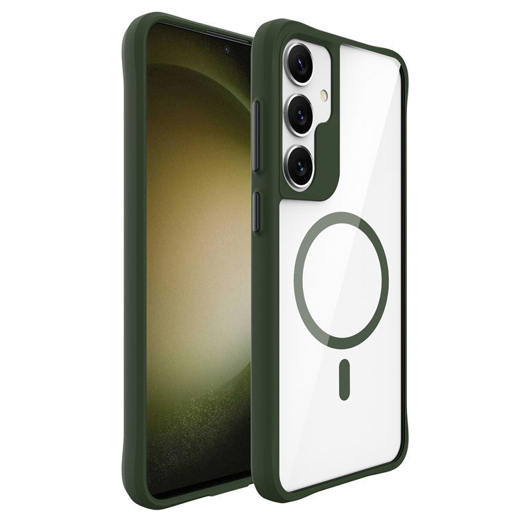 Combat X Mode Magnetic Series for Samsung Galaxy S24+ Case Compatible with Magsafe TPU+PC Protective Protector - Army Green