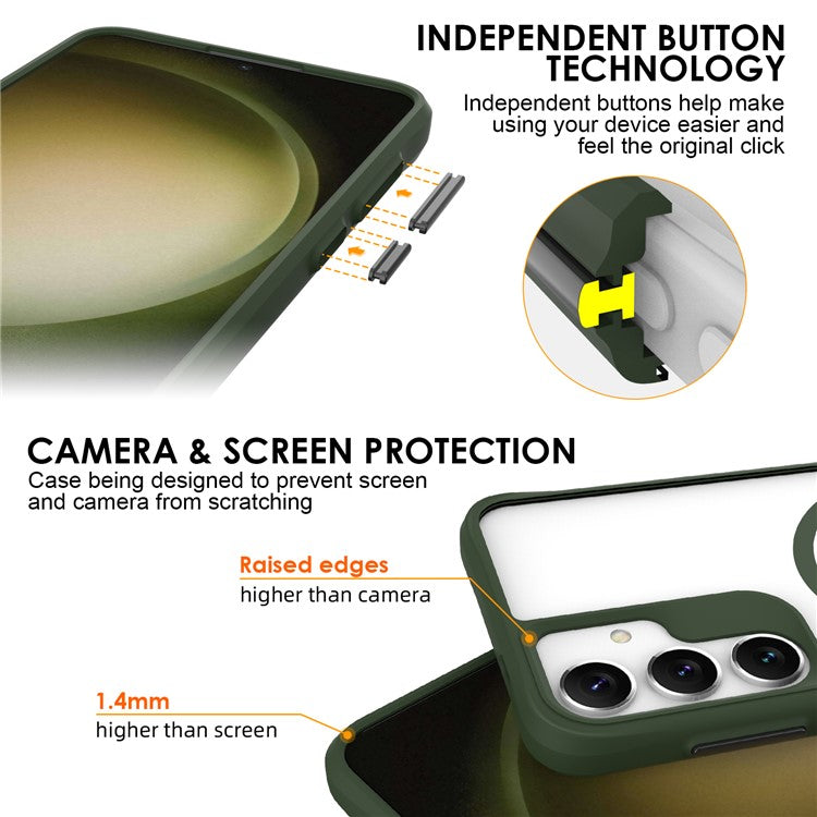 Combat X Mode Magnetic Series for Samsung Galaxy S24+ Case Compatible with Magsafe TPU+PC Protective Protector - Army Green