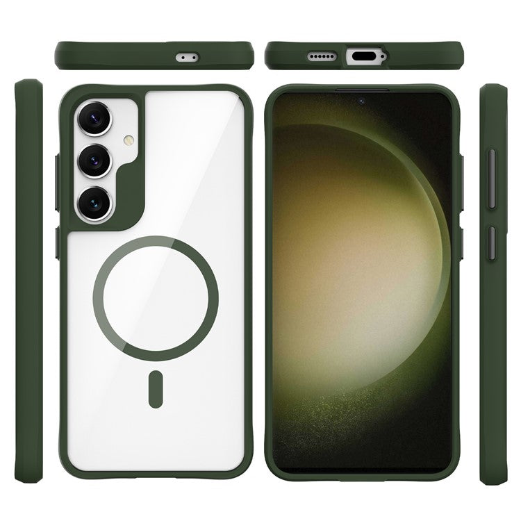 Combat X Mode Magnetic Series for Samsung Galaxy S24+ Case Compatible with Magsafe TPU+PC Protective Protector - Army Green