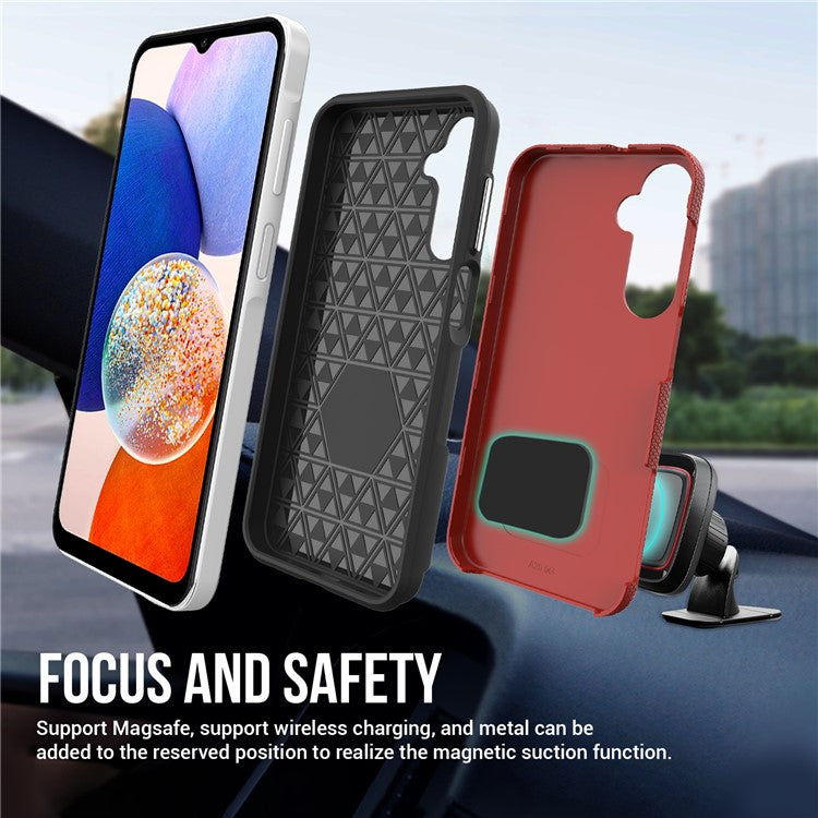 For Samsung Galaxy A25 5G (Global) (161.0 x 76.5 x 8.3mm) Cell Phone Case Reinforced Corners Drop-proof Cover - Red