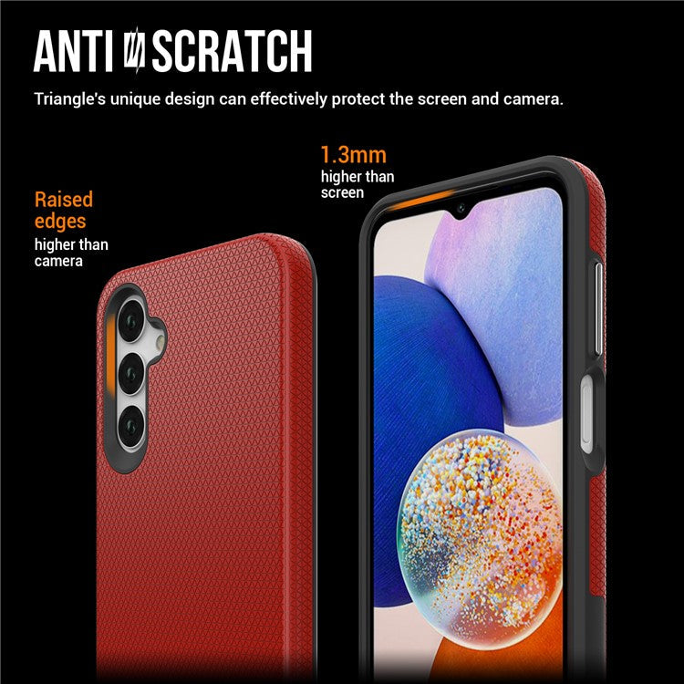 For Samsung Galaxy A25 5G (Global) (161.0 x 76.5 x 8.3mm) Cell Phone Case Reinforced Corners Drop-proof Cover - Red