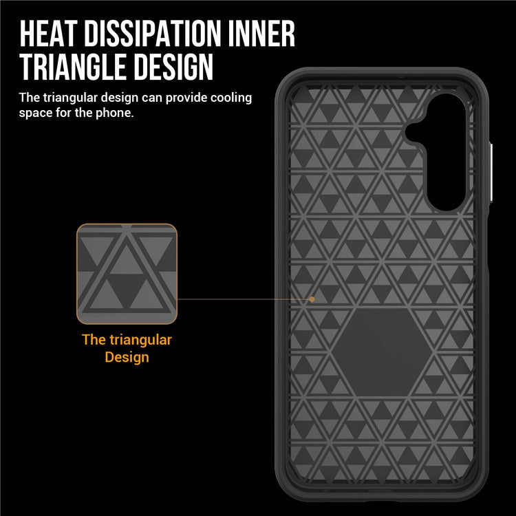 For Samsung Galaxy A25 5G (Global) (161.0 x 76.5 x 8.3mm) Cell Phone Case Reinforced Corners Drop-proof Cover - Red