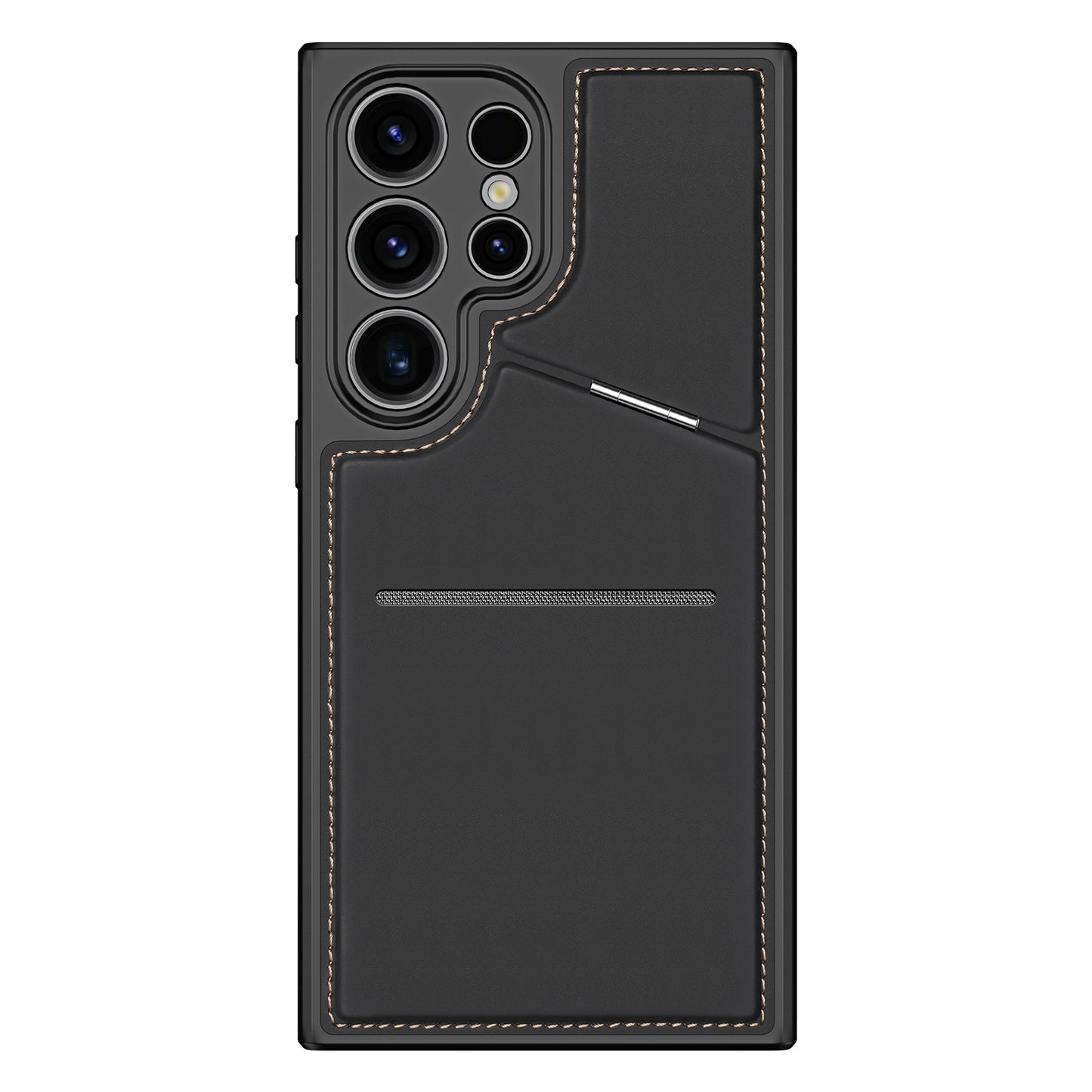 DUX DUCIS Rafi II Series for Samsung Galaxy S24 Ultra Magnetic Phone Case with Card Slots Kickstand - Black