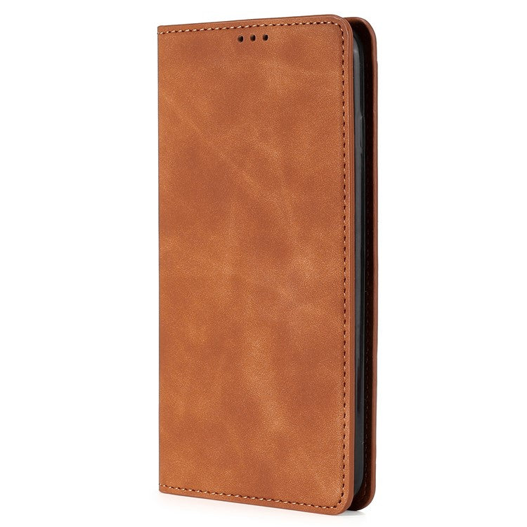 PU Leather Shell for OnePlus 12 5G Phone Case Stand Card Slots Cell Phone Cover - Light Brown
