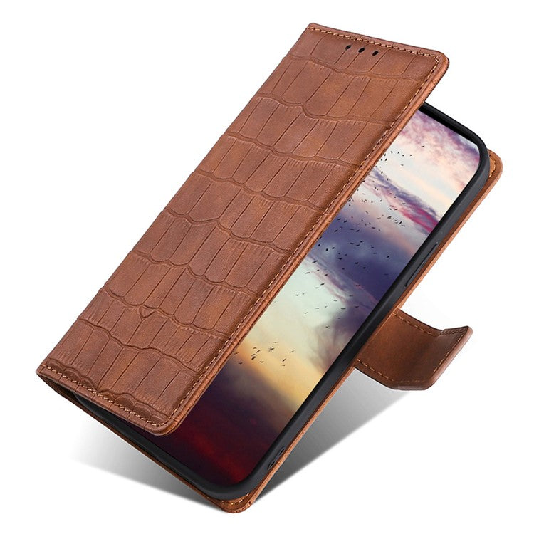 For Samsung Galaxy A25 5G (Global) (161.0 x 76.5 x 8.3mm) Leather Phone Case Wallet Phone Cover - Brown