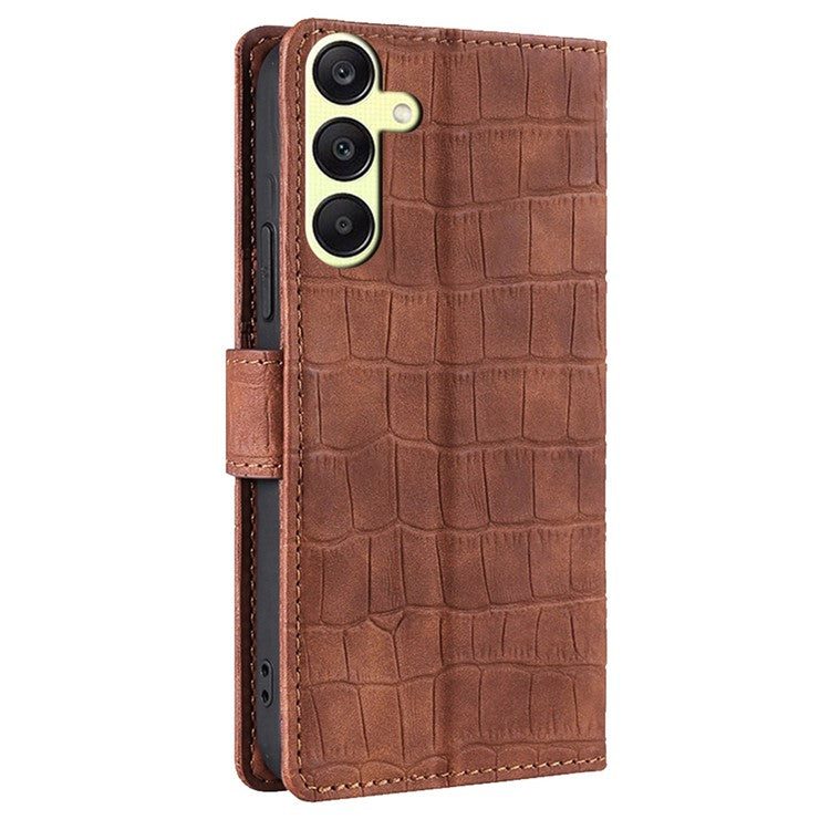 For Samsung Galaxy A25 5G (Global) (161.0 x 76.5 x 8.3mm) Leather Phone Case Wallet Phone Cover - Brown