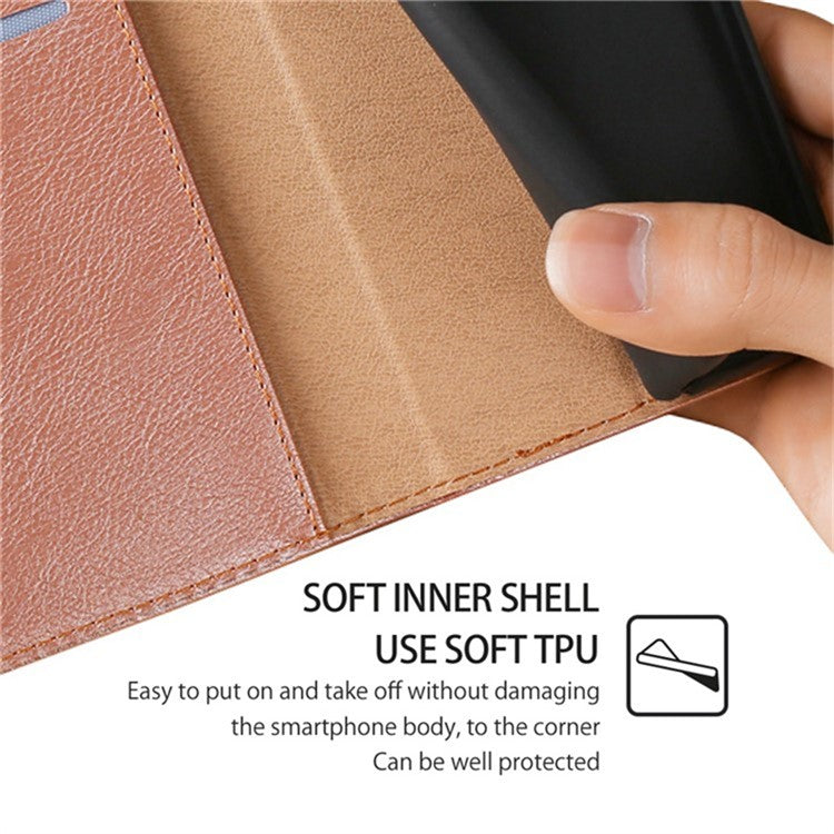 For OnePlus 12 5G Case Magnetic Anti-scratch PU Leather Wallet Card Slots Phone Cover - Rose Gold
