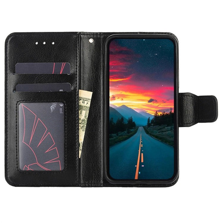 Phone Wallet Cover for OnePlus 12 5G Leather Case with Viewing Stand - Black