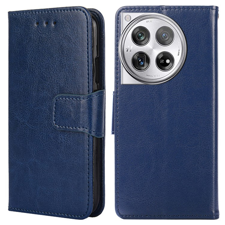 Phone Wallet Cover for OnePlus 12 5G Leather Case with Viewing Stand - Sapphire