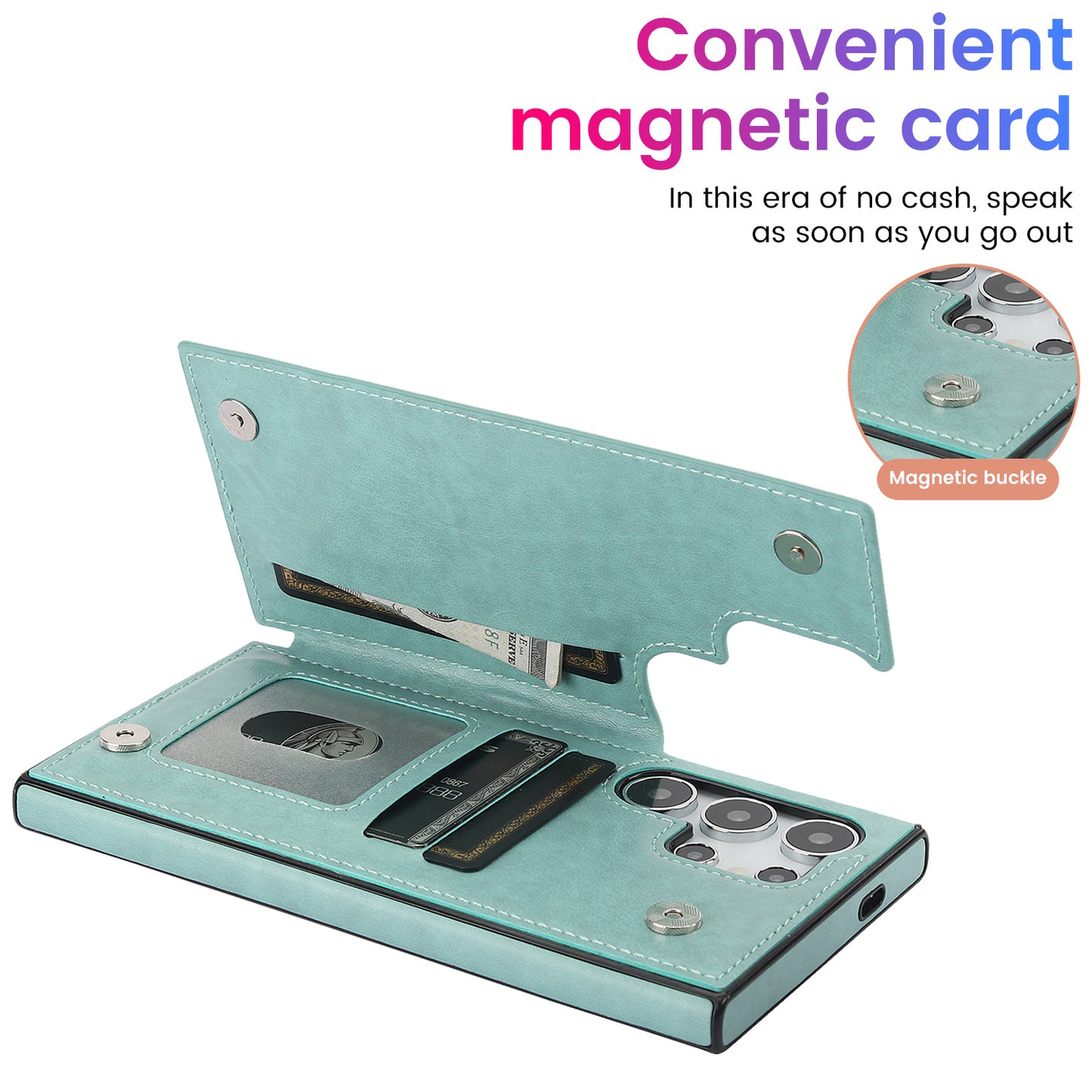 For Samsung Galaxy S24 Ultra PU Leather Case Imprinted Mandala Flower Kickstand Phone Cover - Green