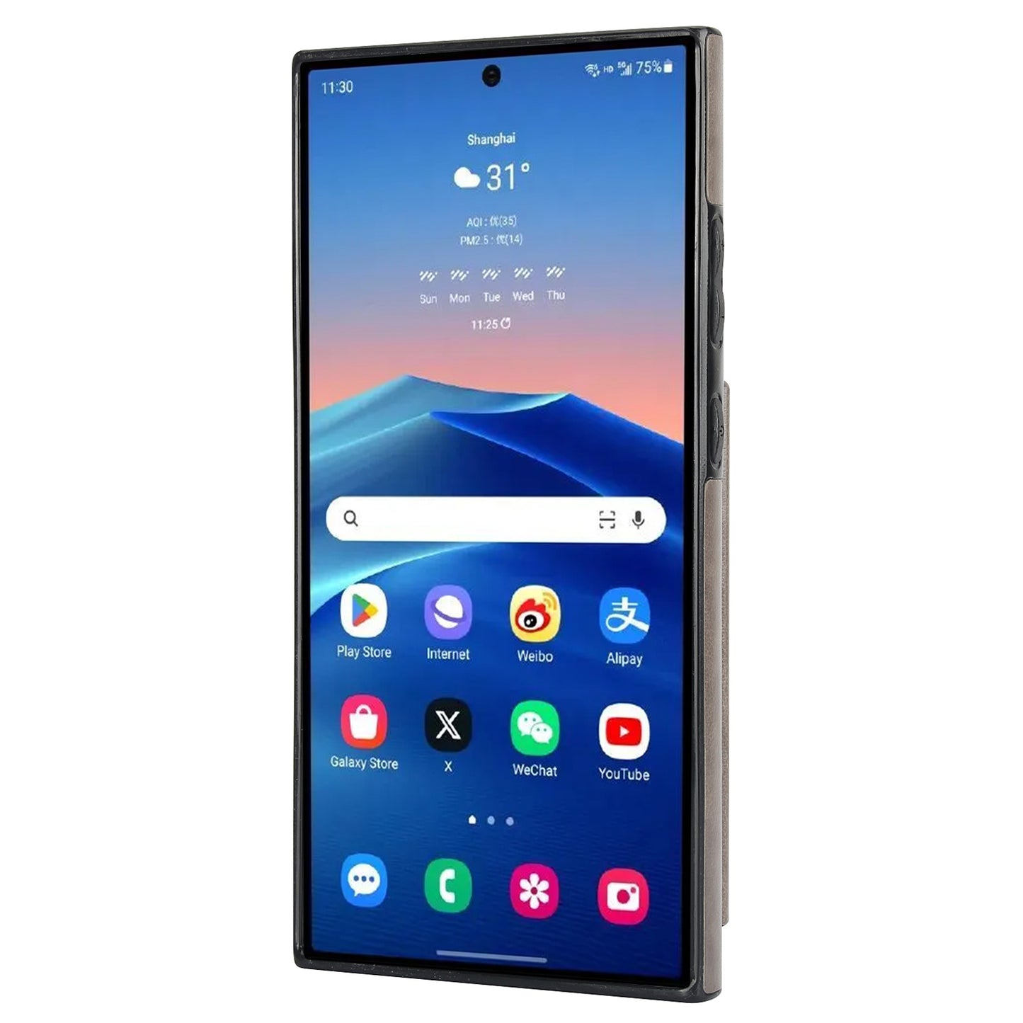 For Samsung Galaxy S24 Ultra PU Leather Case Imprinted Mandala Flower Kickstand Phone Cover - Grey