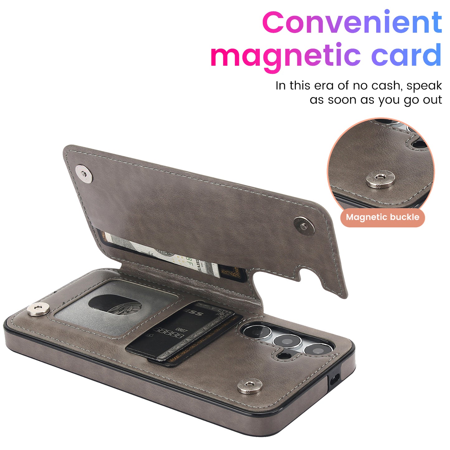 For Samsung Galaxy S24 Case Imprinted Mandala Flower PU Leather Kickstand Back Cover - Grey