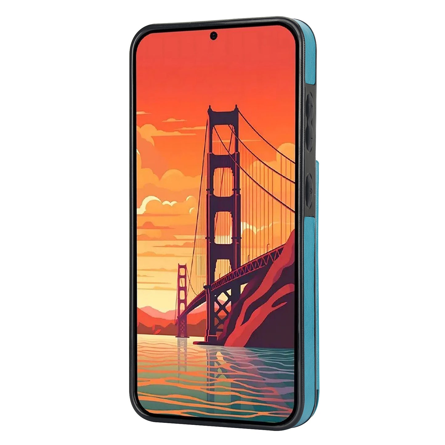 For Samsung Galaxy S24 Case Imprinted Mandala Flower PU Leather Kickstand Back Cover - Dark Blue