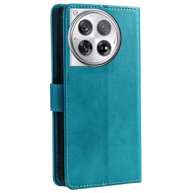 For OnePlus 12 5G Wallet Case Leather Phone Cover Magnetic Closing - Baby Blue