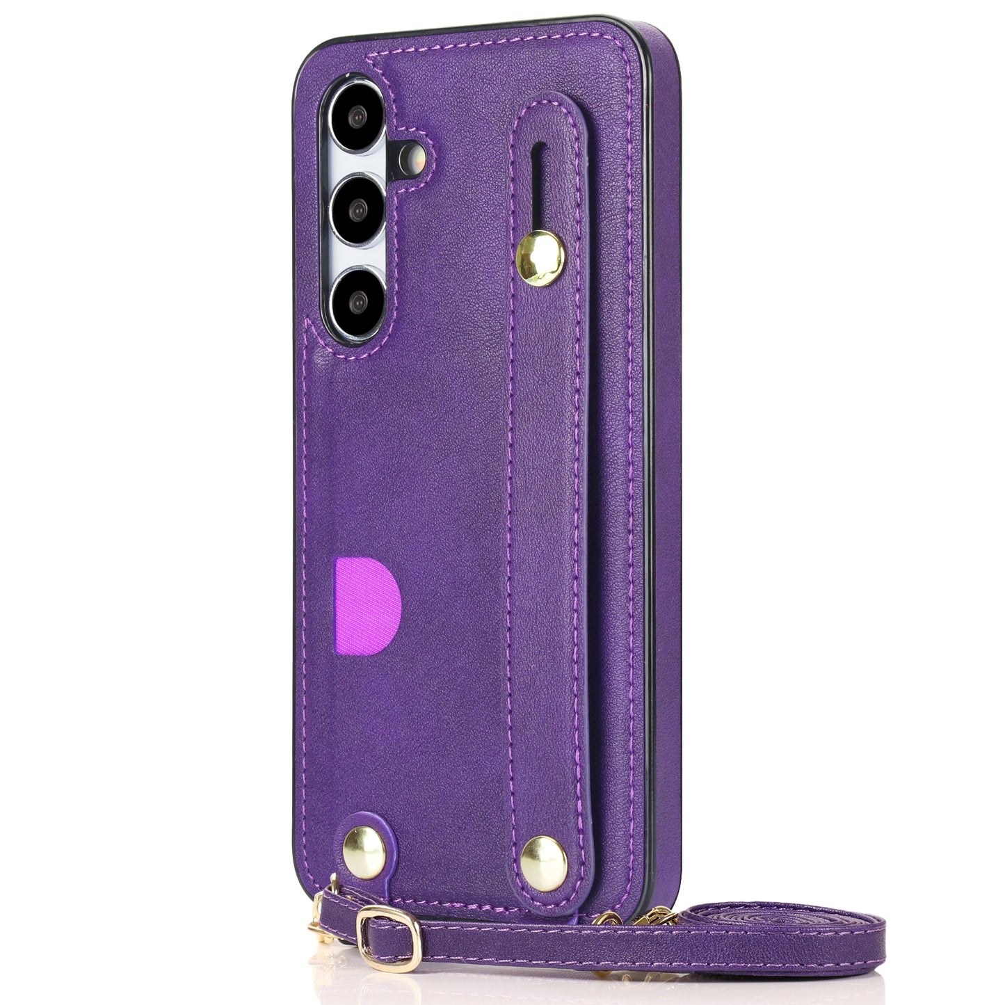 For Samsung Galaxy S24 Case Card Slot PU Leather+TPU Scratch-resistant Phone Shell - Purple