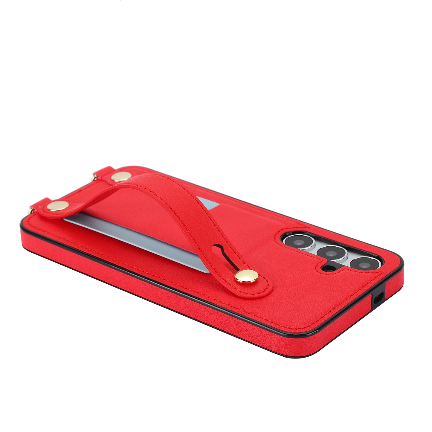 For Samsung Galaxy S24 Case Card Slot PU Leather+TPU Scratch-resistant Phone Shell - Red