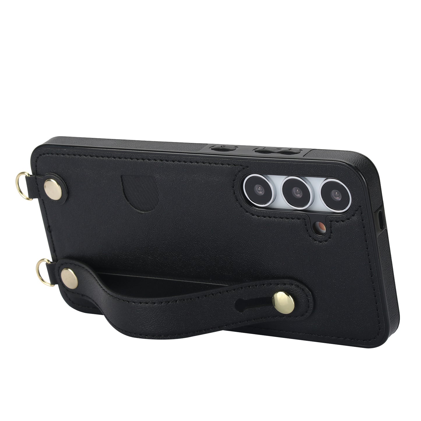 For Samsung Galaxy S24 Case Card Slot PU Leather+TPU Scratch-resistant Phone Shell - Black