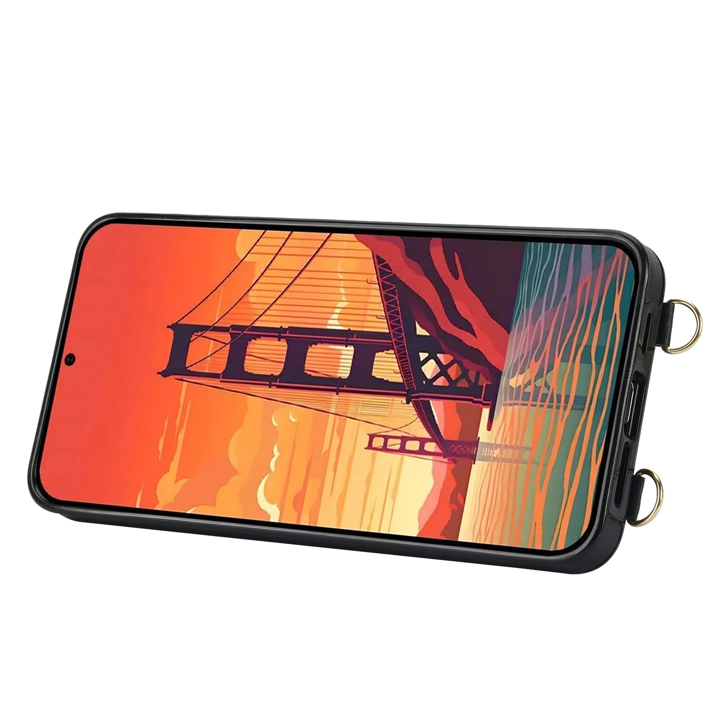 For Samsung Galaxy S24 Case Card Slot PU Leather+TPU Scratch-resistant Phone Shell - Black