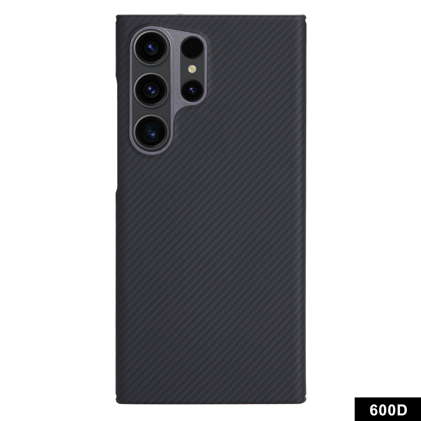 For Samsung Galaxy S24 Ultra Slim Case 600D Fine Texture Aramid Fiber Black Phone Cover with Metal Lens Frame