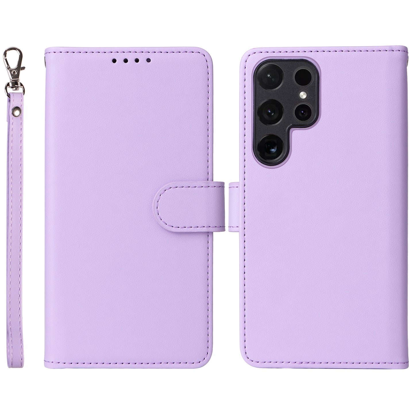 BETOPNICE 005 For Samsung Galaxy S24 Ultra Leather Case Magnetic Detachable Phone Cover - Purple