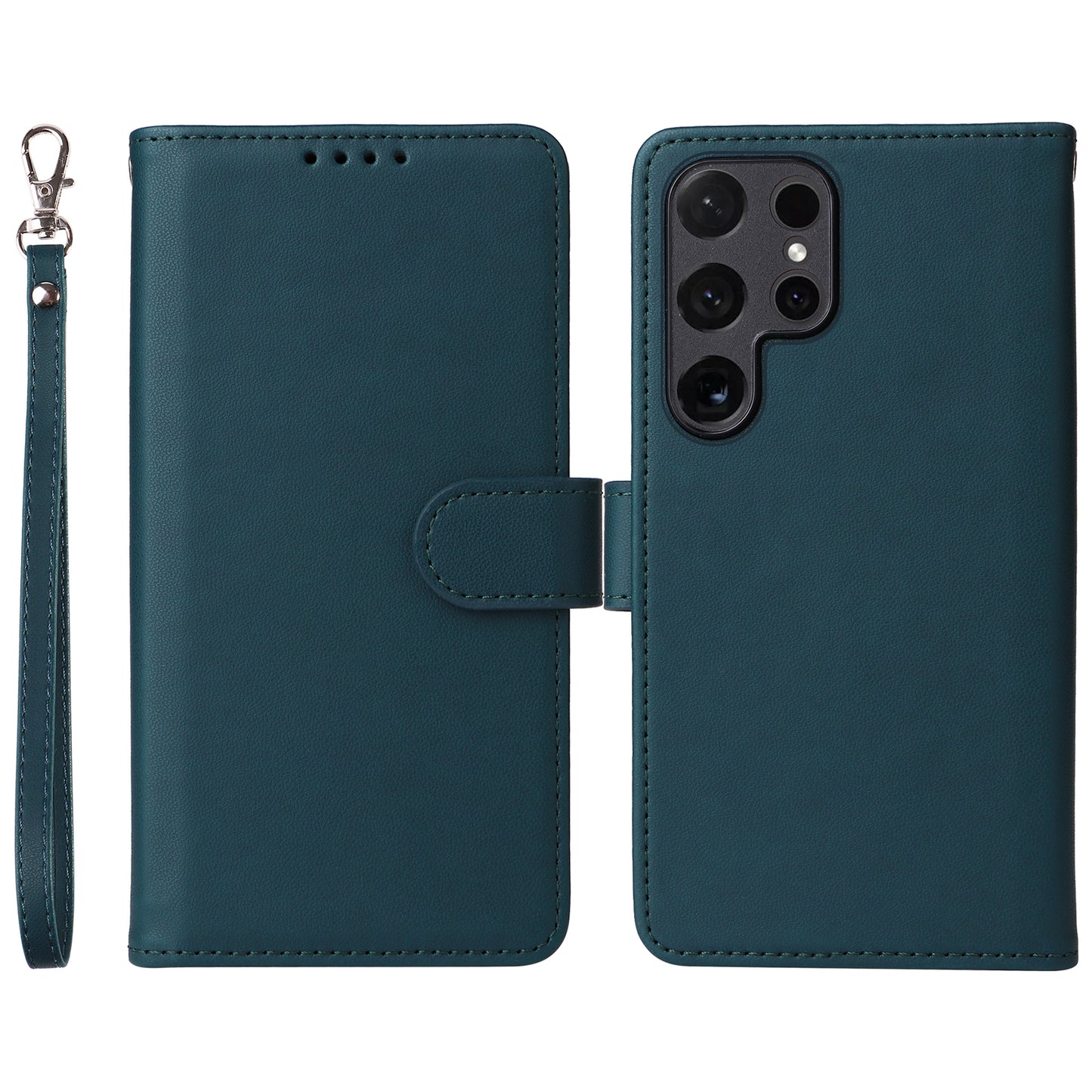 BETOPNICE 005 For Samsung Galaxy S24 Ultra Leather Case Magnetic Detachable Phone Cover - Blue