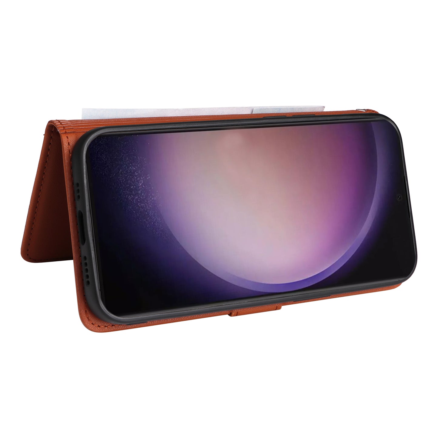 BETOPNICE 005 For Samsung Galaxy S24 Ultra Leather Case Magnetic Detachable Phone Cover - Brown