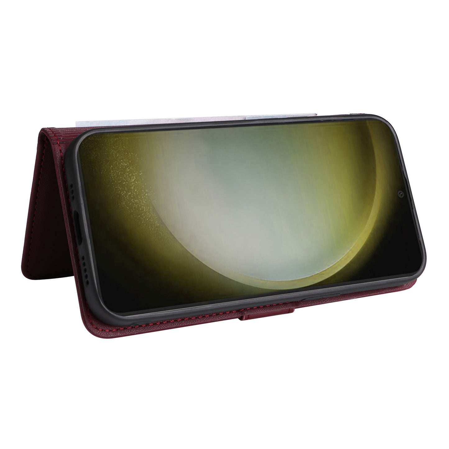 BETOPNICE 005 For Samsung Galaxy S24+ Leather Case Phone Wallet Detachable 2-in-1 - Wine Red