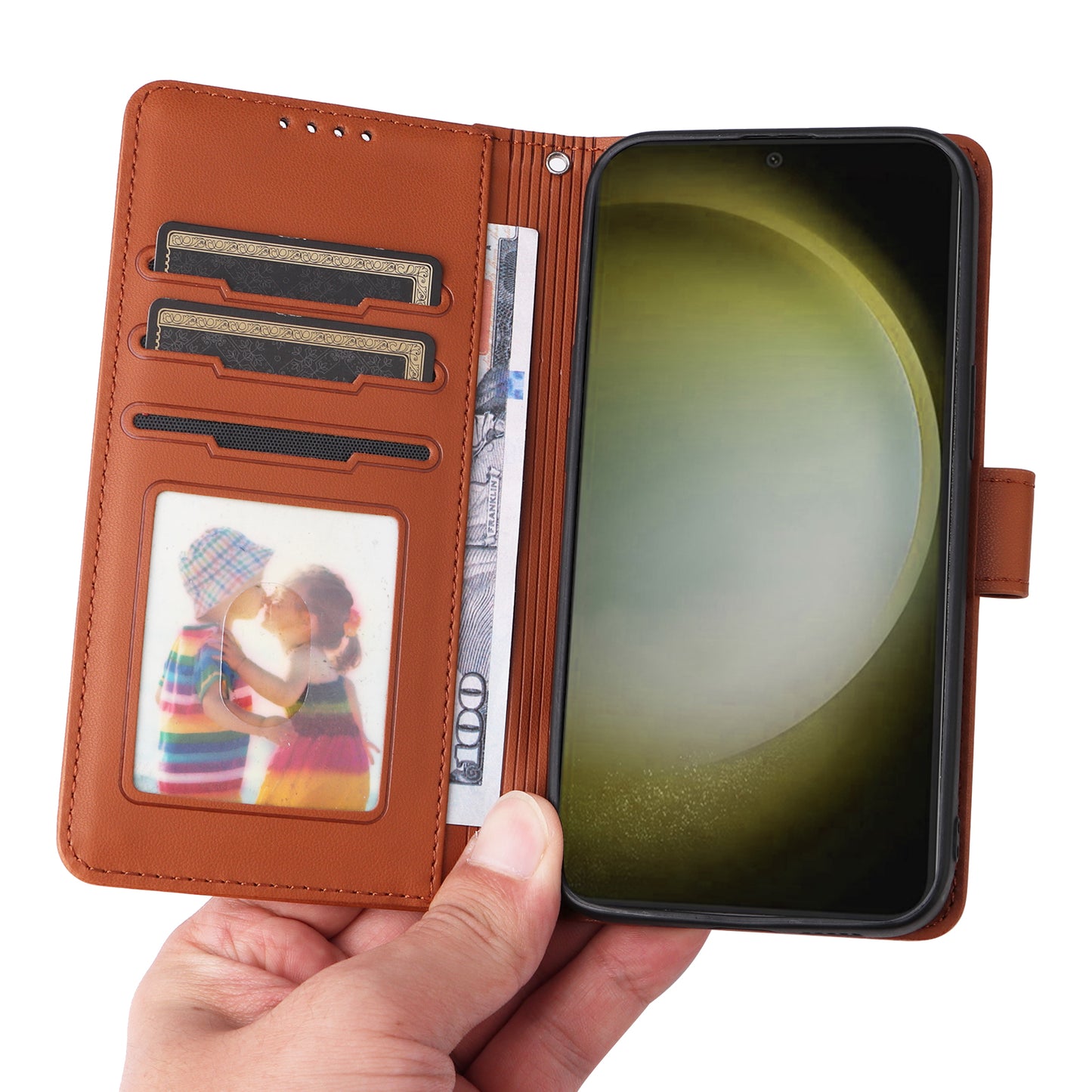 BETOPNICE 005 For Samsung Galaxy S24+ Leather Case Phone Wallet Detachable 2-in-1 - Brown
