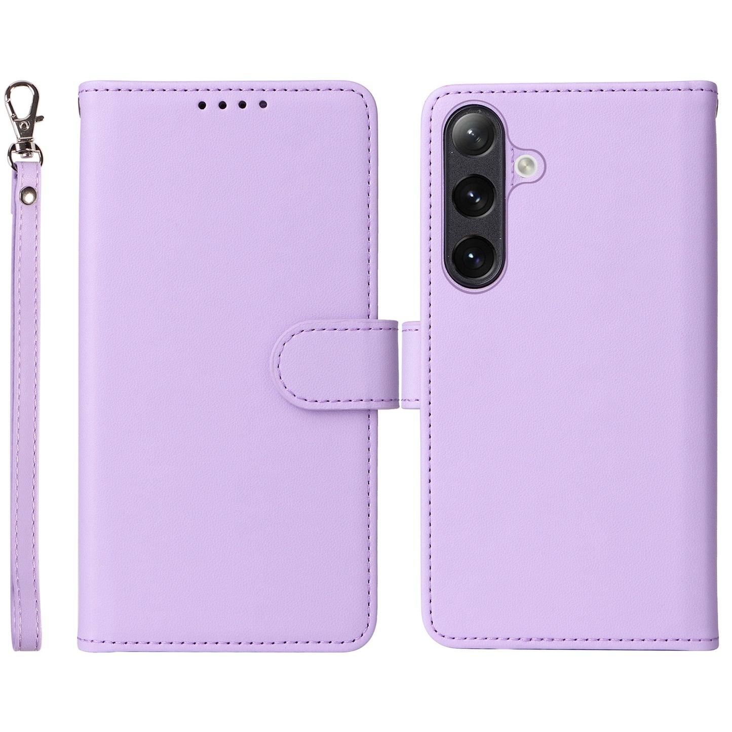 BETOPNICE 005 For Samsung Galaxy S24 Wallet Phone Case Detachable Leather Cover - Purple