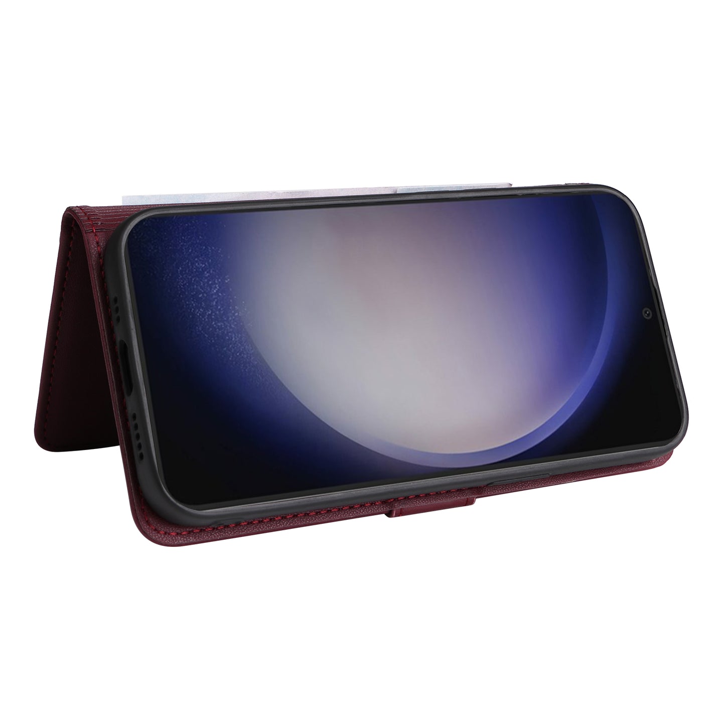 BETOPNICE 005 For Samsung Galaxy S24 Wallet Phone Case Detachable Leather Cover - Wine Red