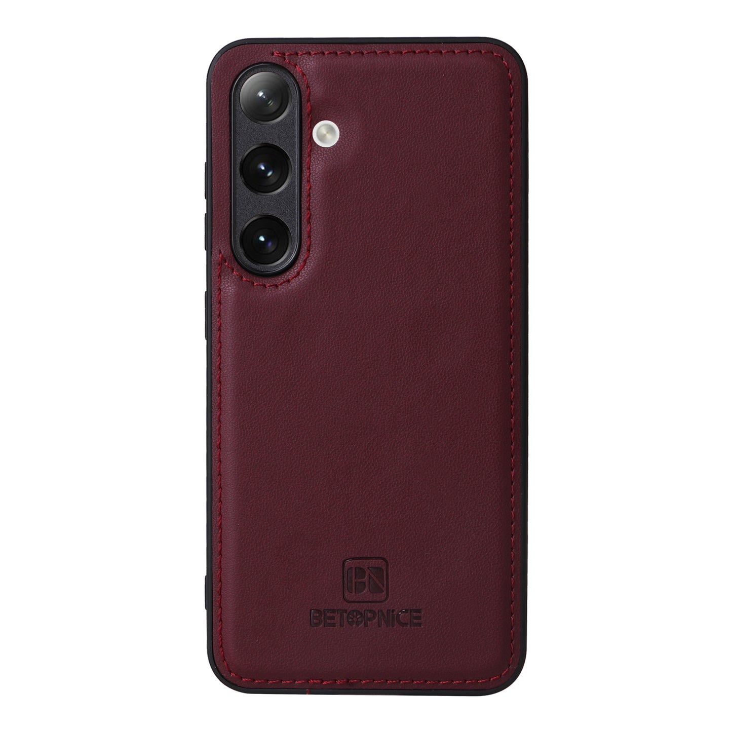 BETOPNICE 005 For Samsung Galaxy S24 Wallet Phone Case Detachable Leather Cover - Wine Red