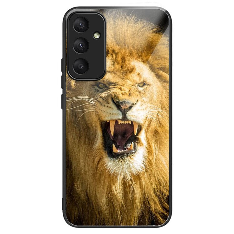 For Samsung Galaxy A35 5G Tempered Glass Phone Case Pattern Drop Protection - Lion