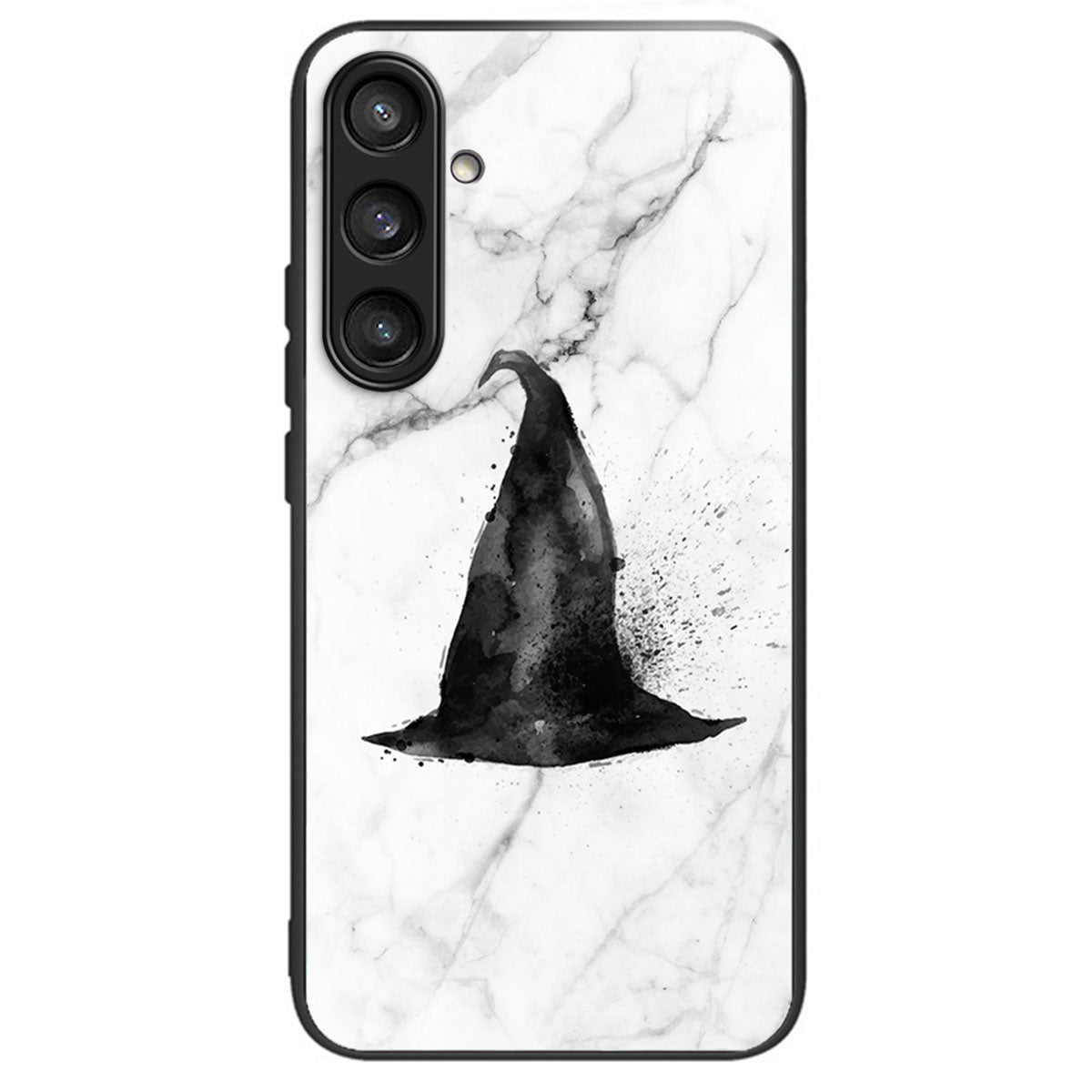 For Samsung Galaxy S24 Tempered Glass Back Case TPU Edge Phone Cover - Hat