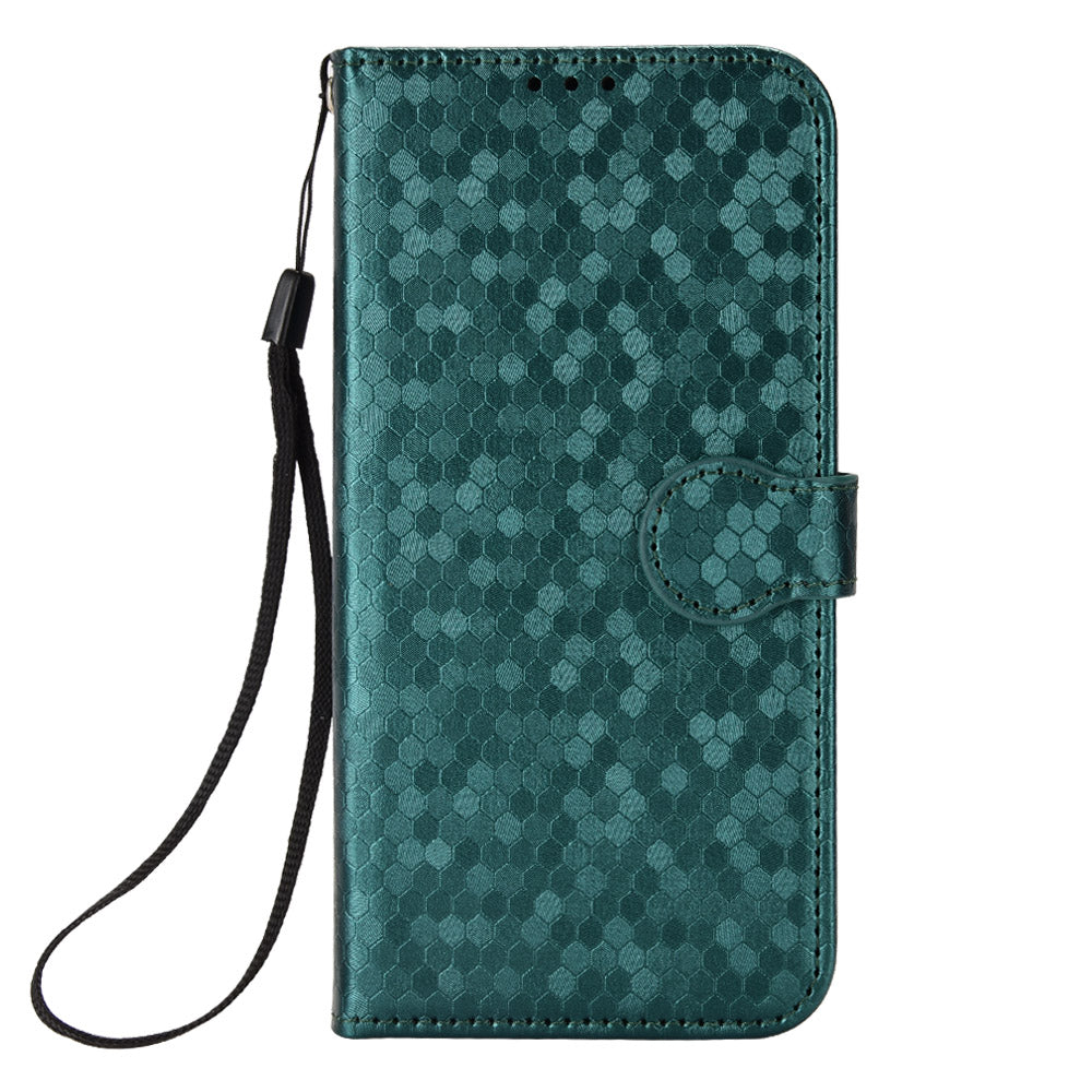 For Samsung Galaxy S24+ Magnetic Case PU Leather Imprinted Dots Pattern Wallet Cover - Green