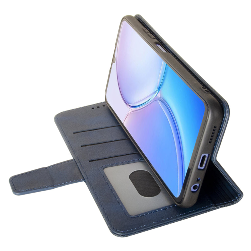 IDEWEI For Samsung Galaxy S24 Leather Case Protective Phone Cover with Wallet Card Holder - Blue