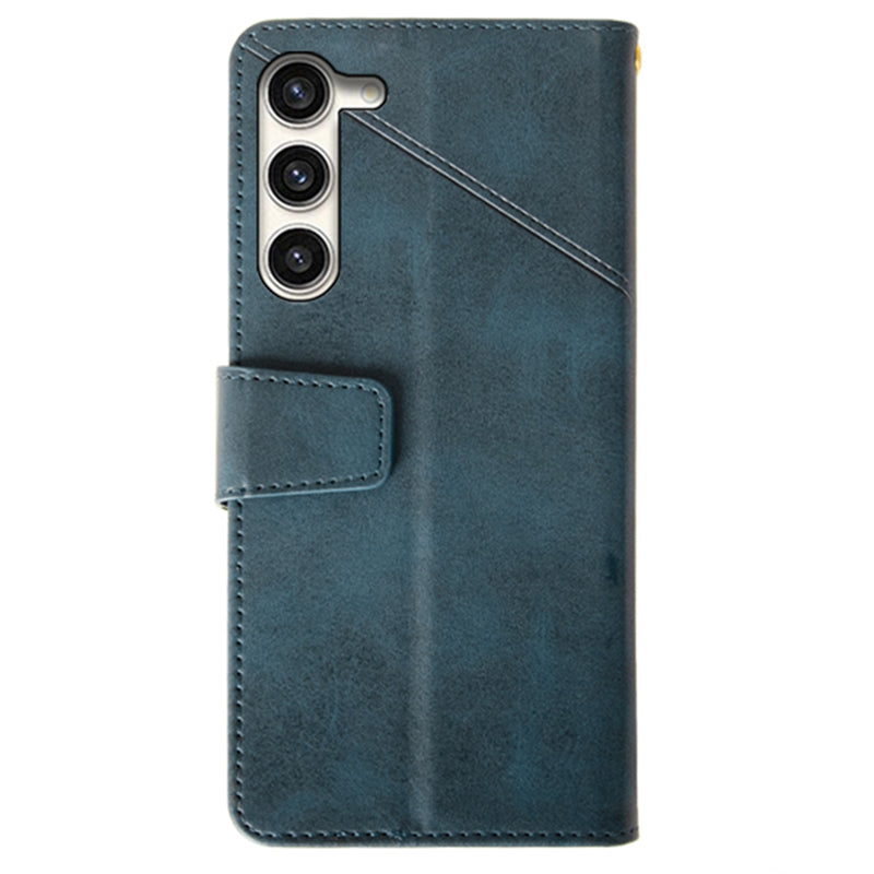 IDEWEI For Samsung Galaxy S24 Leather Case Protective Phone Cover with Wallet Card Holder - Blue