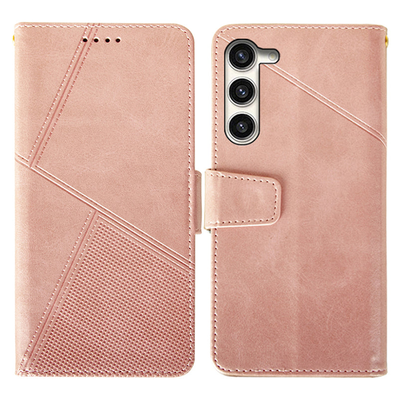IDEWEI For Samsung Galaxy S24 Leather Case Protective Phone Cover with Wallet Card Holder - Pink