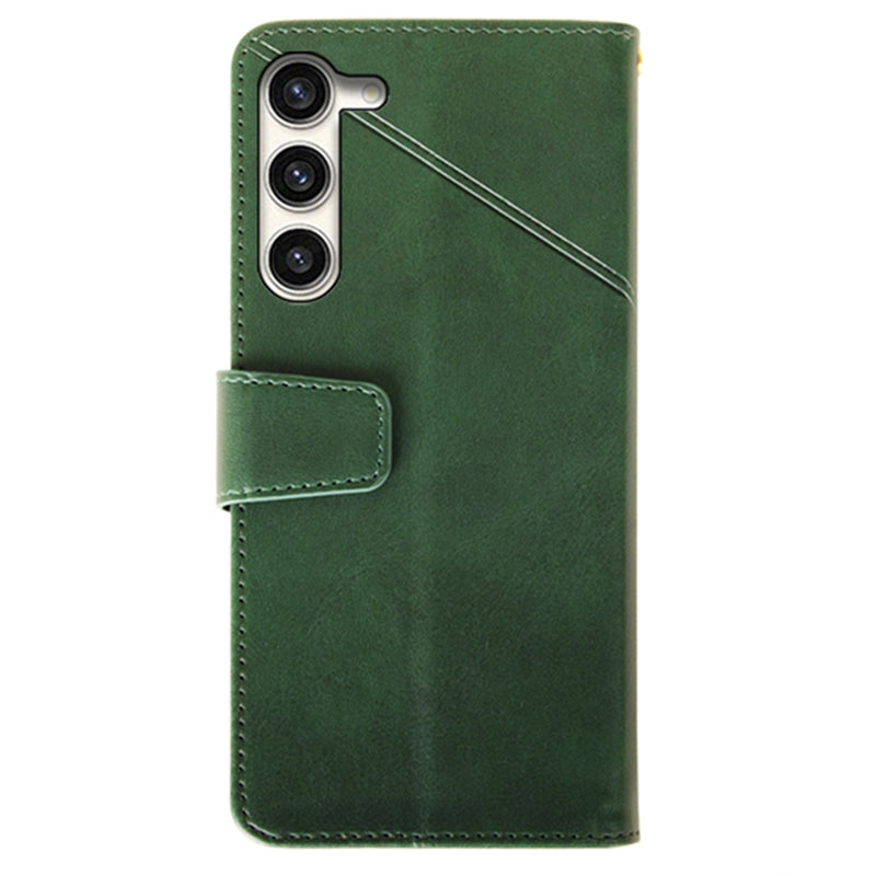 IDEWEI For Samsung Galaxy S24 Leather Case Protective Phone Cover with Wallet Card Holder - Green