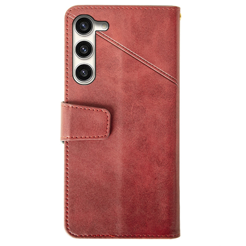 IDEWEI For Samsung Galaxy S24 Leather Case Protective Phone Cover with Wallet Card Holder - Red
