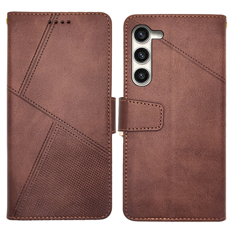 IDEWEI For Samsung Galaxy S24 Leather Case Protective Phone Cover with Wallet Card Holder - Brown