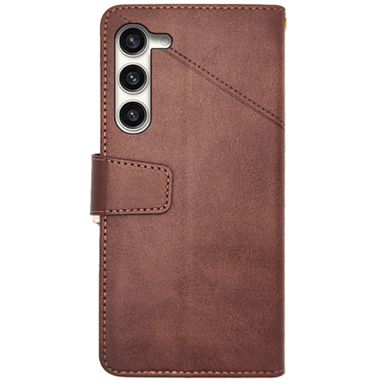 IDEWEI For Samsung Galaxy S24 Leather Case Protective Phone Cover with Wallet Card Holder - Brown