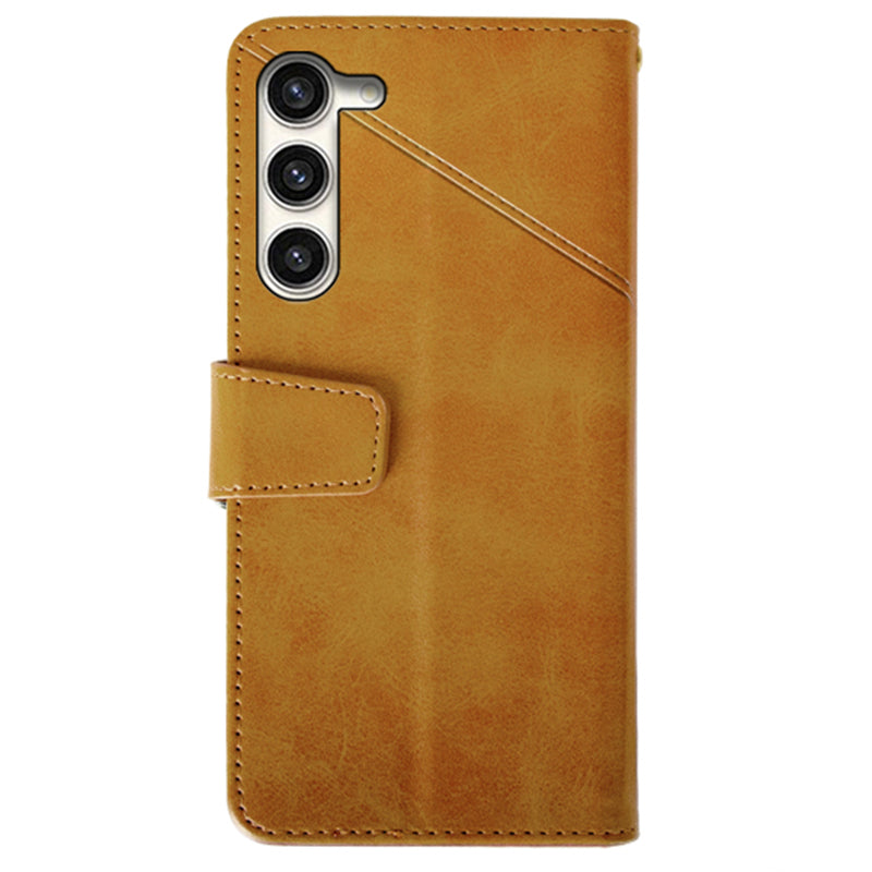 IDEWEI For Samsung Galaxy S24 Leather Case Protective Phone Cover with Wallet Card Holder - Orange