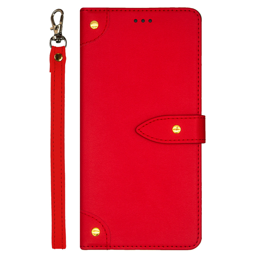IDEWEI For Samsung Galaxy S24 Ultra PU Leather Phone Case with Card Holders Stand Function - Red