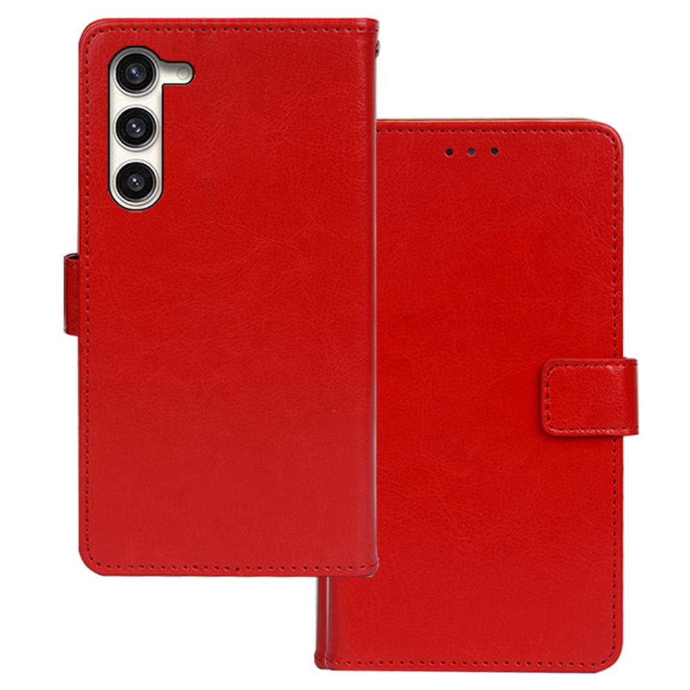 IDEWEI For Samsung Galaxy S24 Crazy Horse Texture Leather Case Wallet Phone Cover - Red