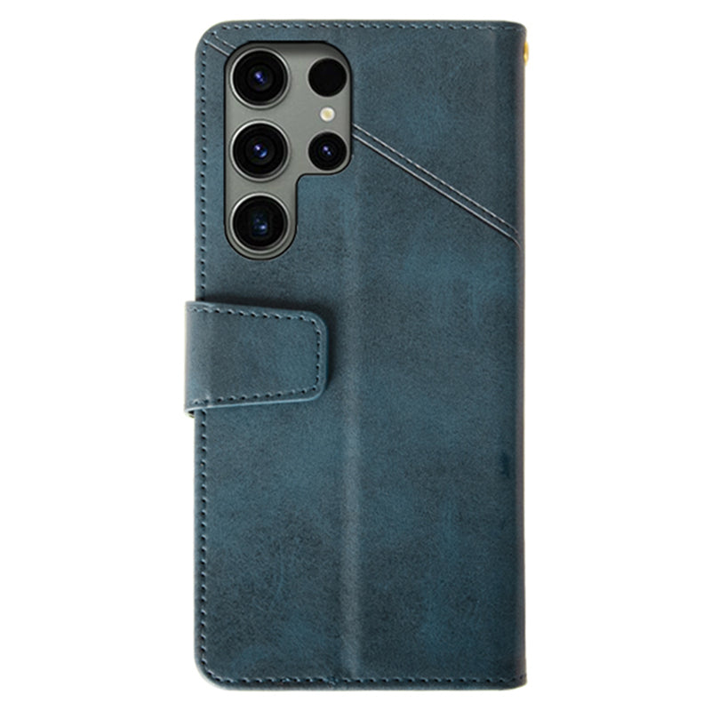 IDEWEI For Samsung Galaxy S24 Ultra Wallet Case Leather Phone Cover Card Holder - Blue